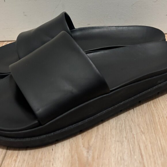 Alexander Wang x H&M Black Leather Slides - 10 - Picture 8 of 13